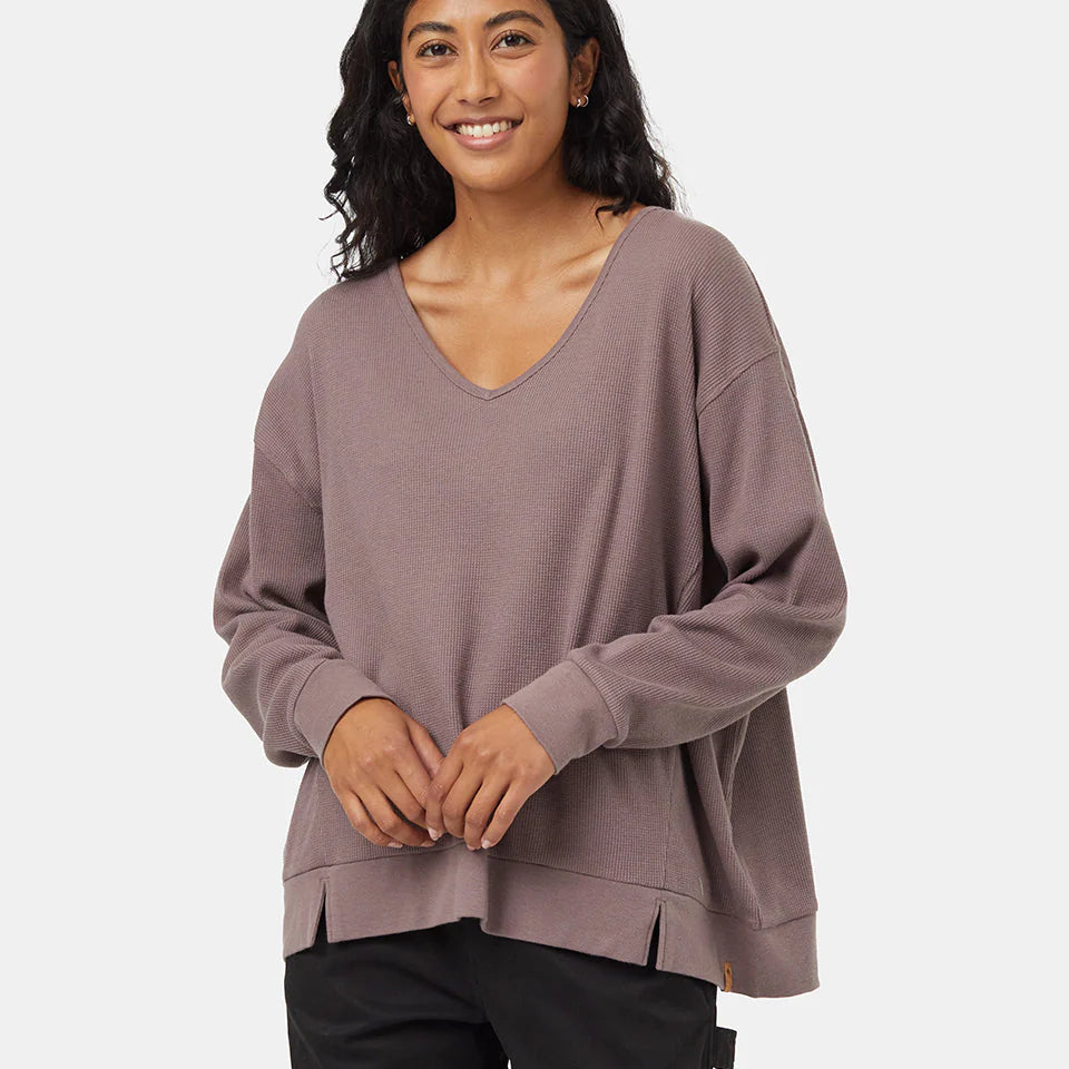 TreeWaffle Deep V-Neck Longsleeve Shirt (Women's) - TCW5939 - Past Season