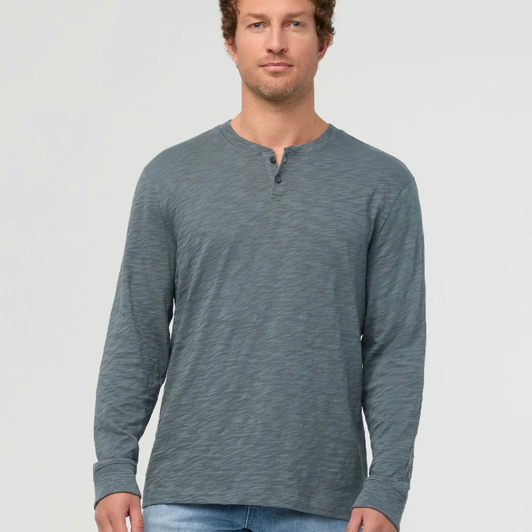 Midweight Slub Jersey Long Sleeve Henley (Men's)