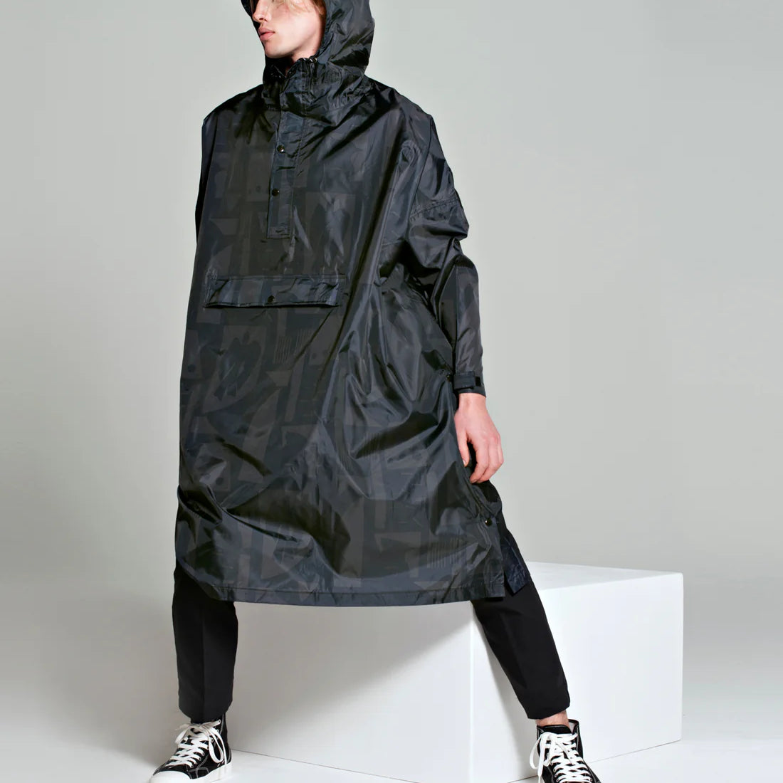 Back to Black Art Camo - Rain Poncho