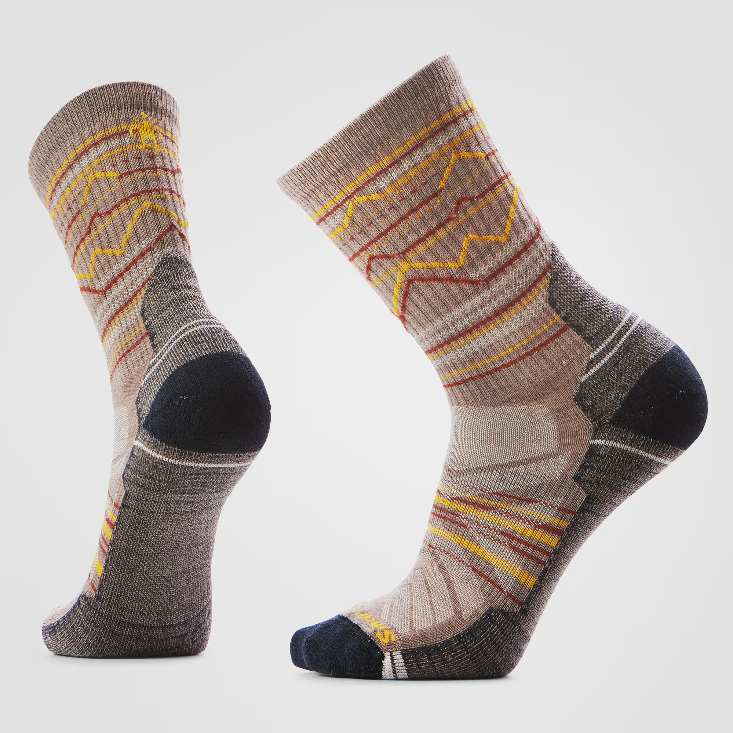 Hike Light Cushion Mountain Range Pattern Crew Socks - SW001615