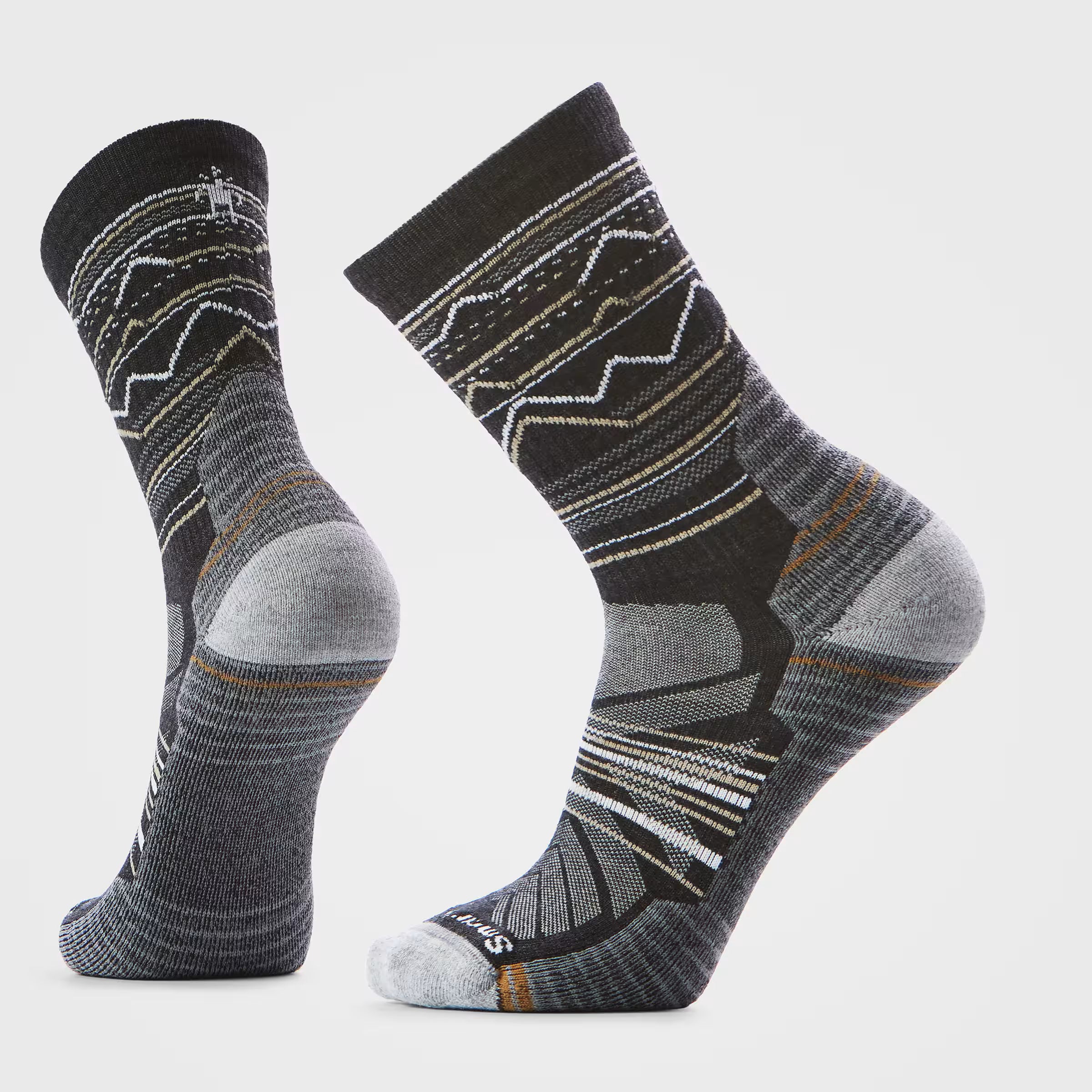 Hike Light Cushion Mountain Range Pattern Crew Socks - SW001615