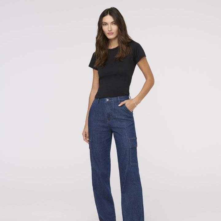 Performance Denim Lite High Rise Cargo Pant (Women's)