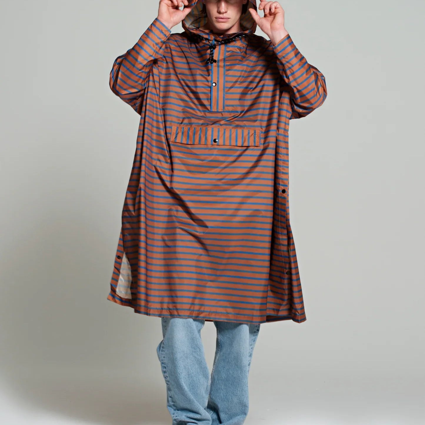 Breton Brown Blue - Rain Poncho