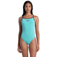 Solid Lace Back One Piece Swimsuit (Women's)