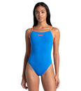 Solid Lace Back One Piece Swimsuit (Women's)