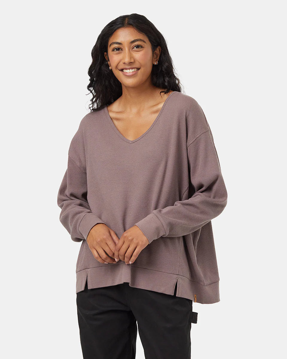 TreeWaffle Deep V-Neck Longsleeve Shirt (Women's) - TCW5939 - Past Season