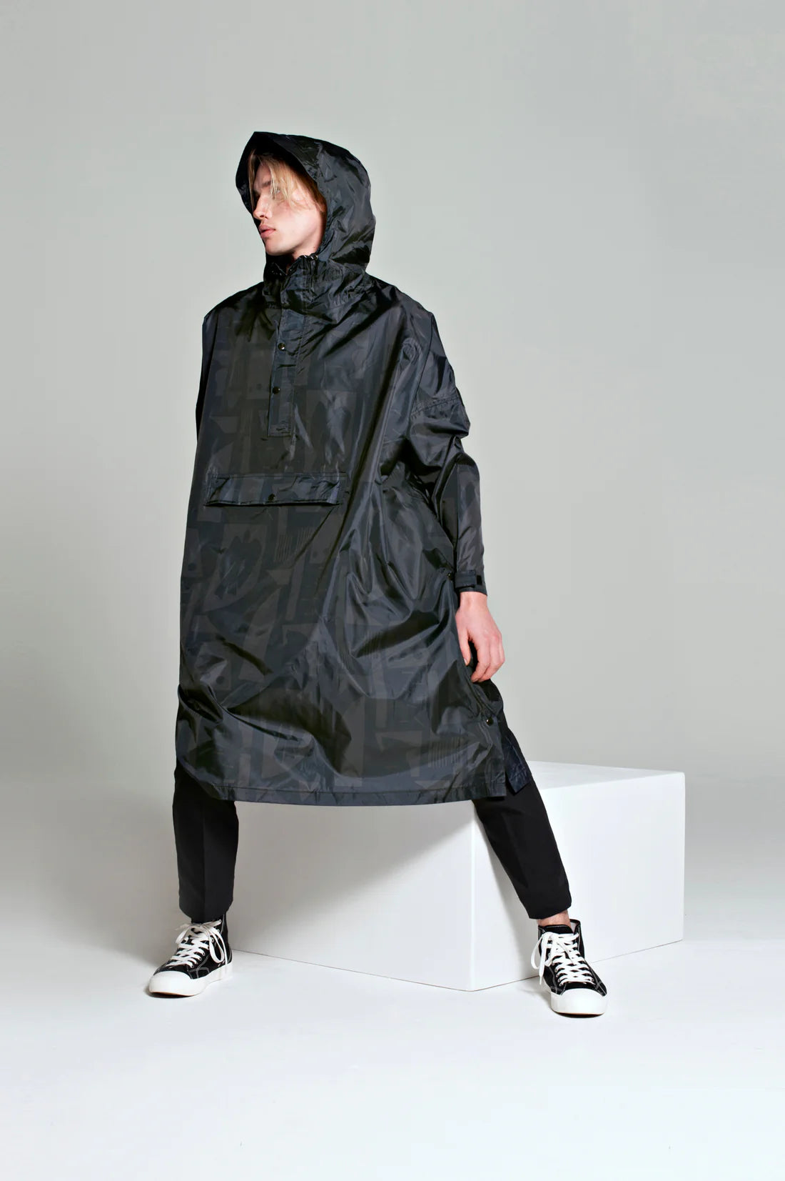 Back to Black Art Camo - Rain Poncho