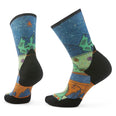 Trail Run Mountain Print Crew Socks - Targeted Cushion (Women's) - SW002698
