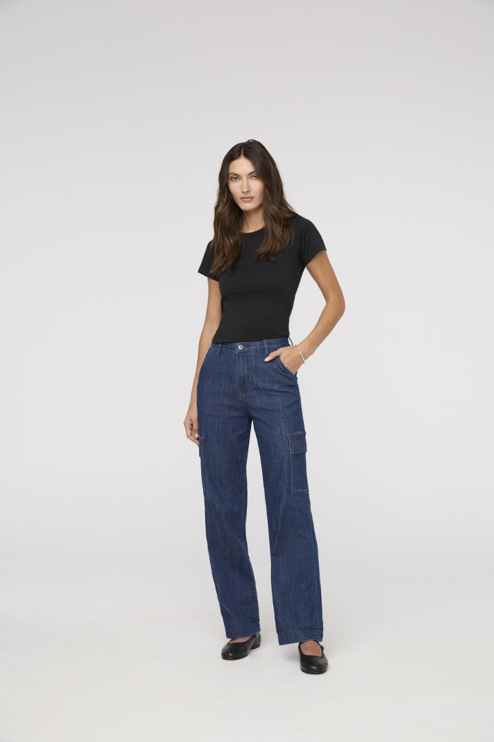 Performance Denim Lite High Rise Cargo Pant (Women's)