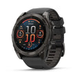 fenix® 8 – 51 mm, AMOLED Sapphire, Carbon Gray DLC Titanium with Black/Pebble Gray Silicone Band