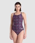 Light Drop Back One Piece Swimsuit - Abstract Tiles (Women's)