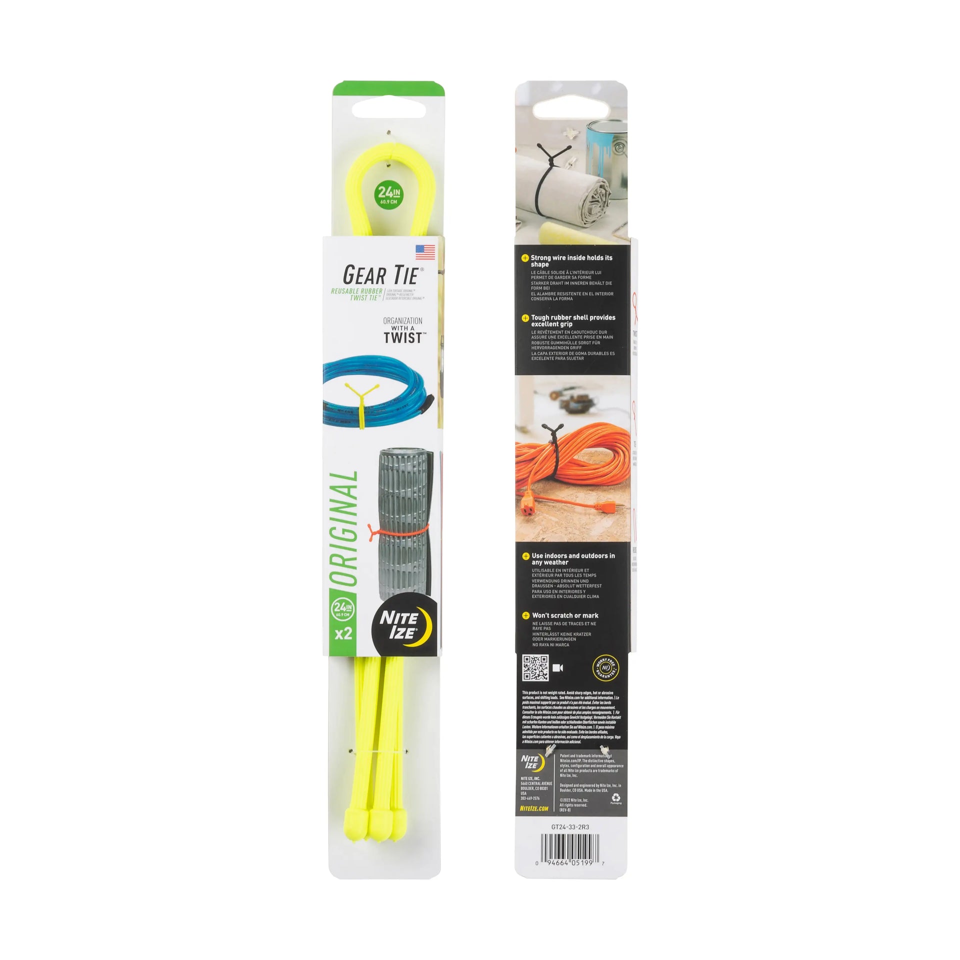 Nite Ize - Gear Tie® Reusable Rubber Twist Tie™ 24 in. - 2 Pack