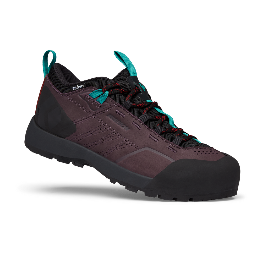 Black Diamond Mission Leather Low Waterproof Approach Shoes Women s Mulberry Black 9